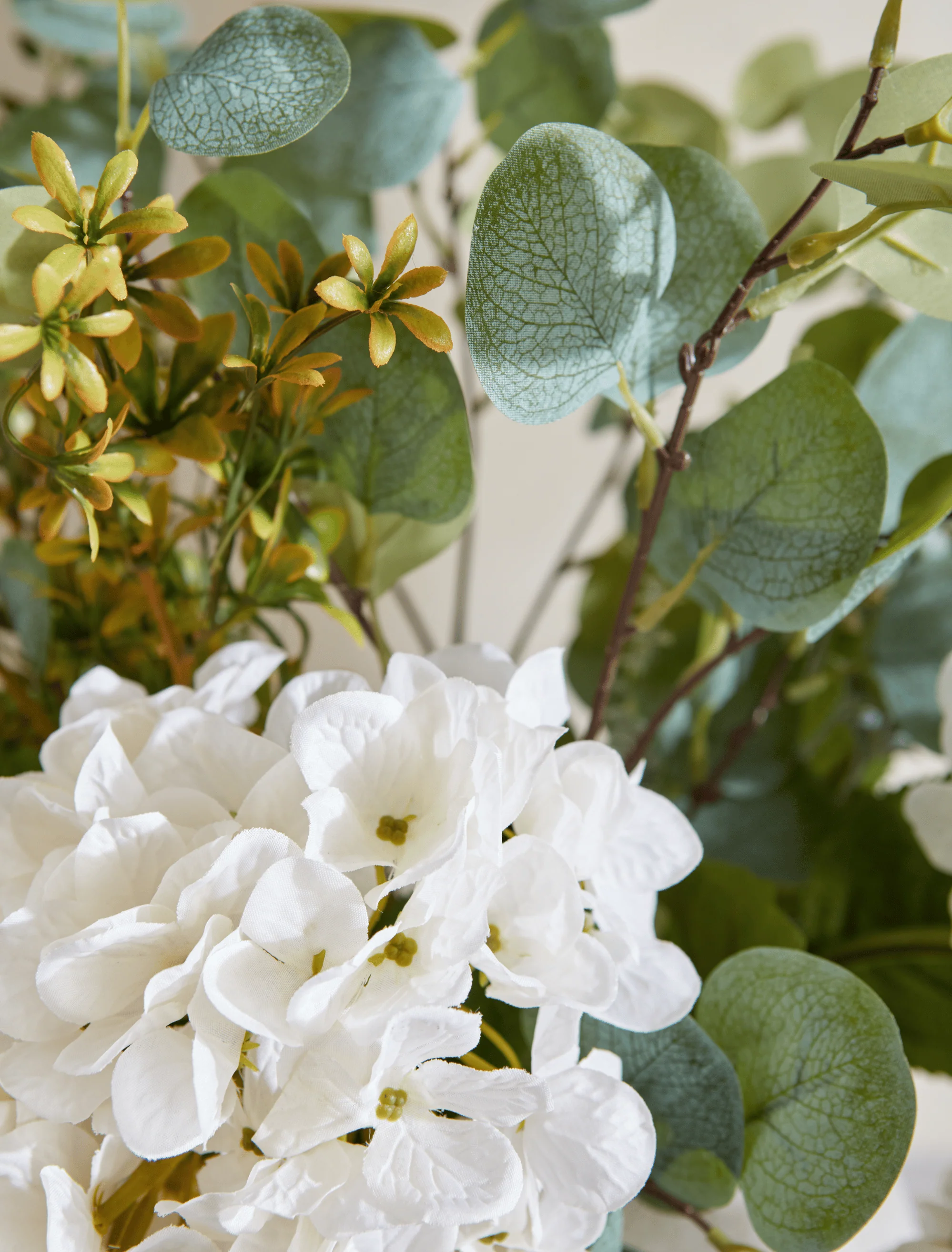 Faux Arrangement - Eucalyptus & White Hydrangea - Image 7
