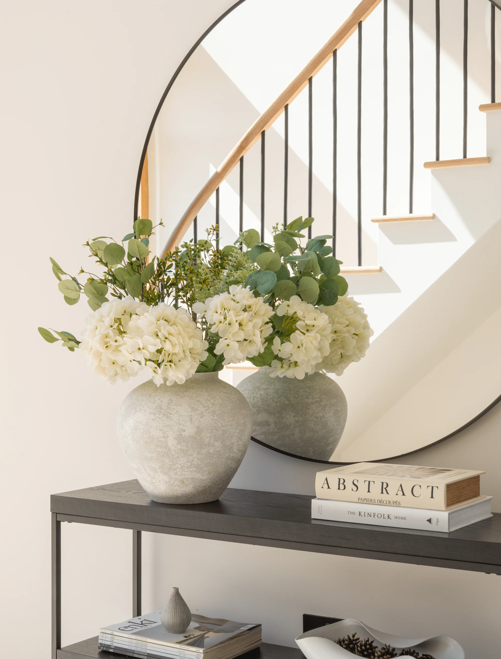 Faux Arrangement - Eucalyptus & White Hydrangea - Image 9
