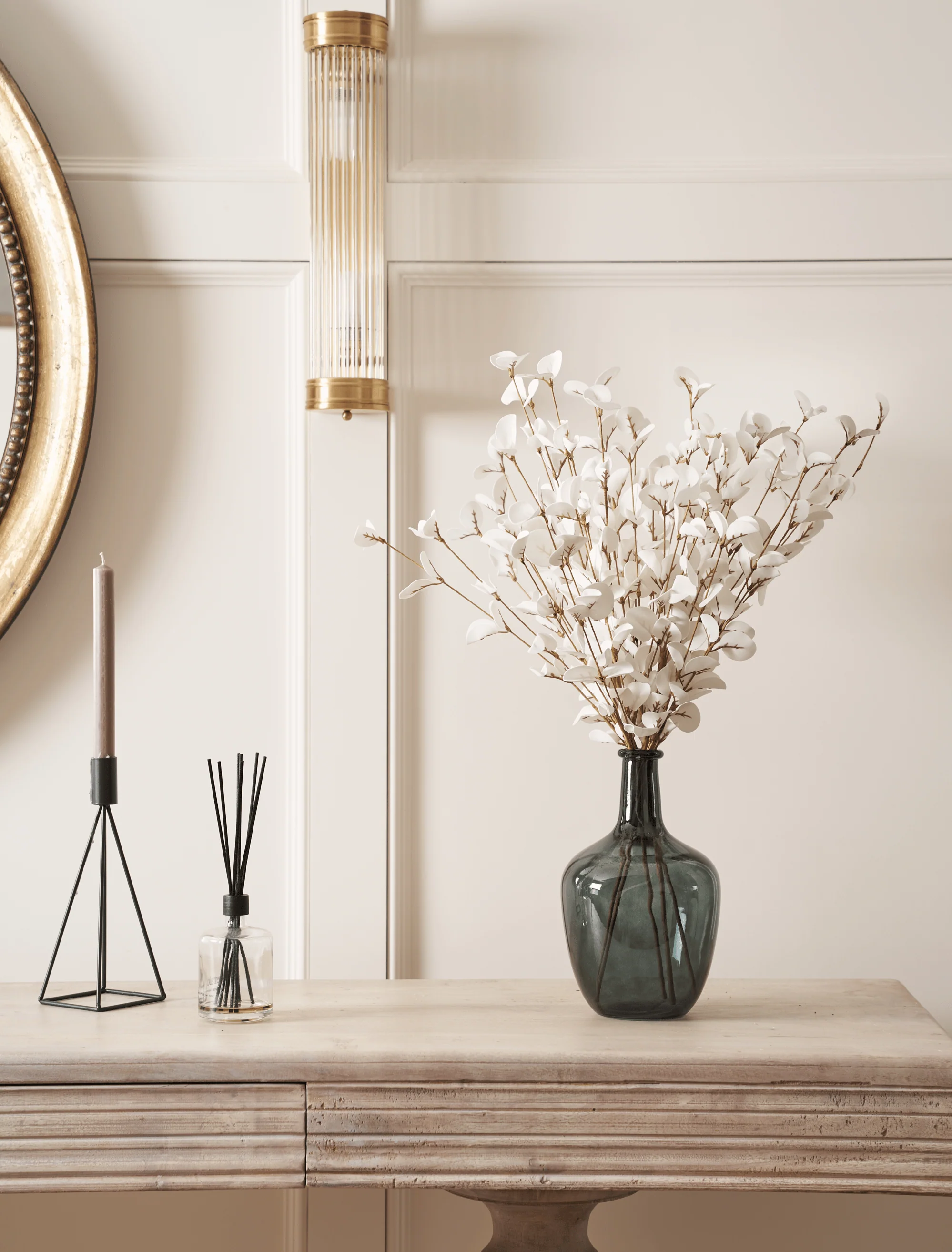 Faux Eucalyptus - White (5 Stems) - Image 3