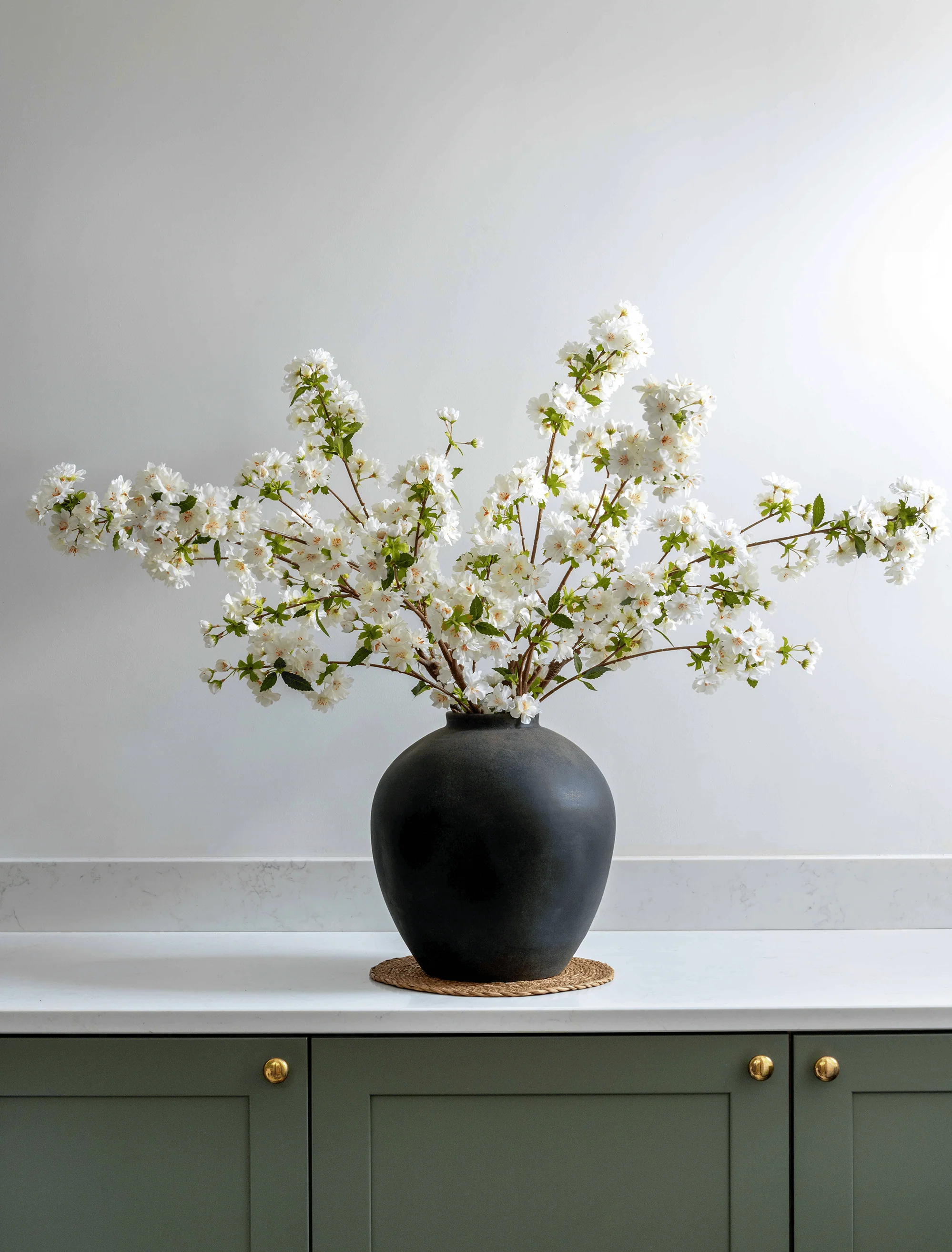 Faux Japanese Cherry Blossom - White (6 Stems) - Image 4