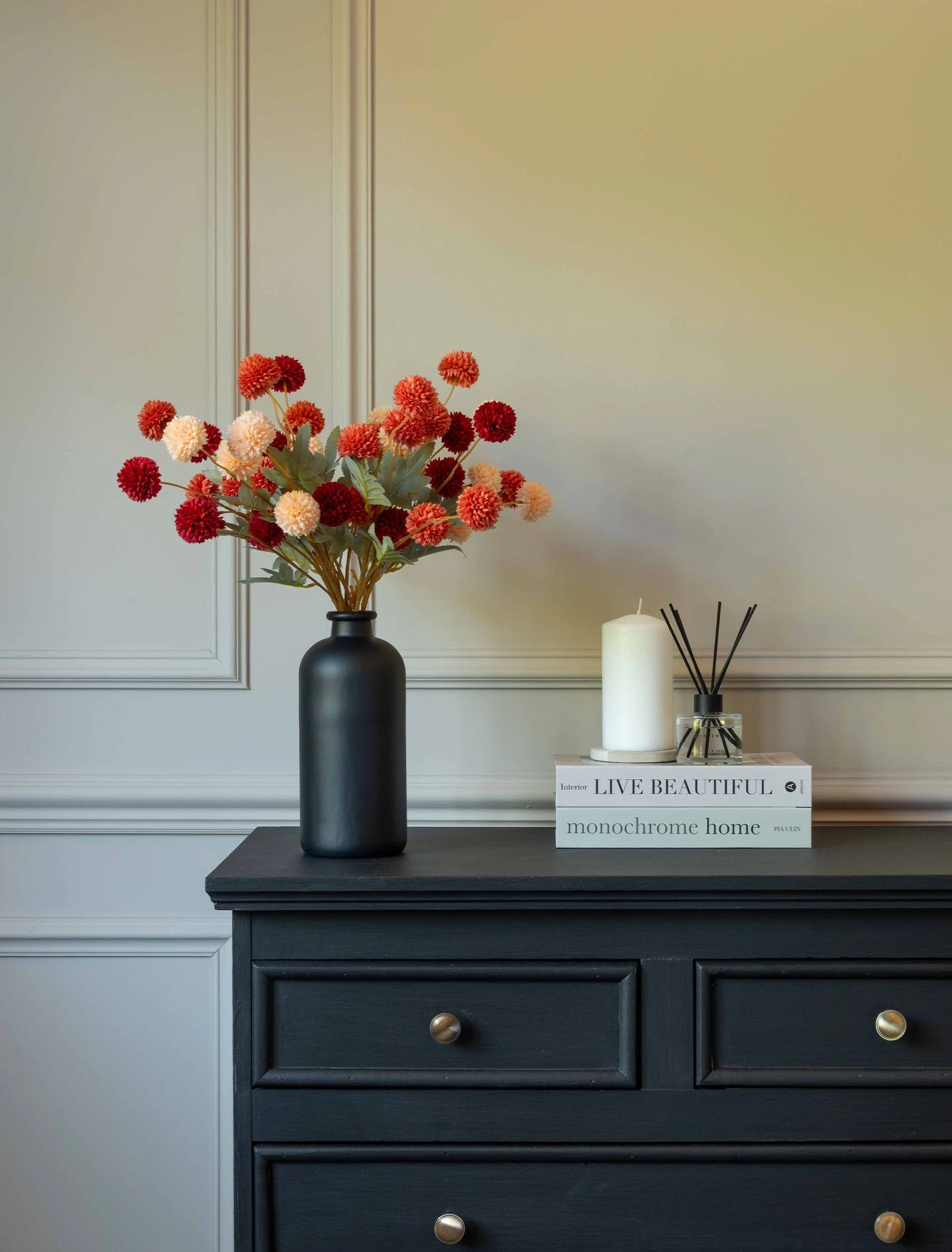 Faux Kiku Flower - Assorted Bouquet (10 Stems / 50 Heads) - Image 4