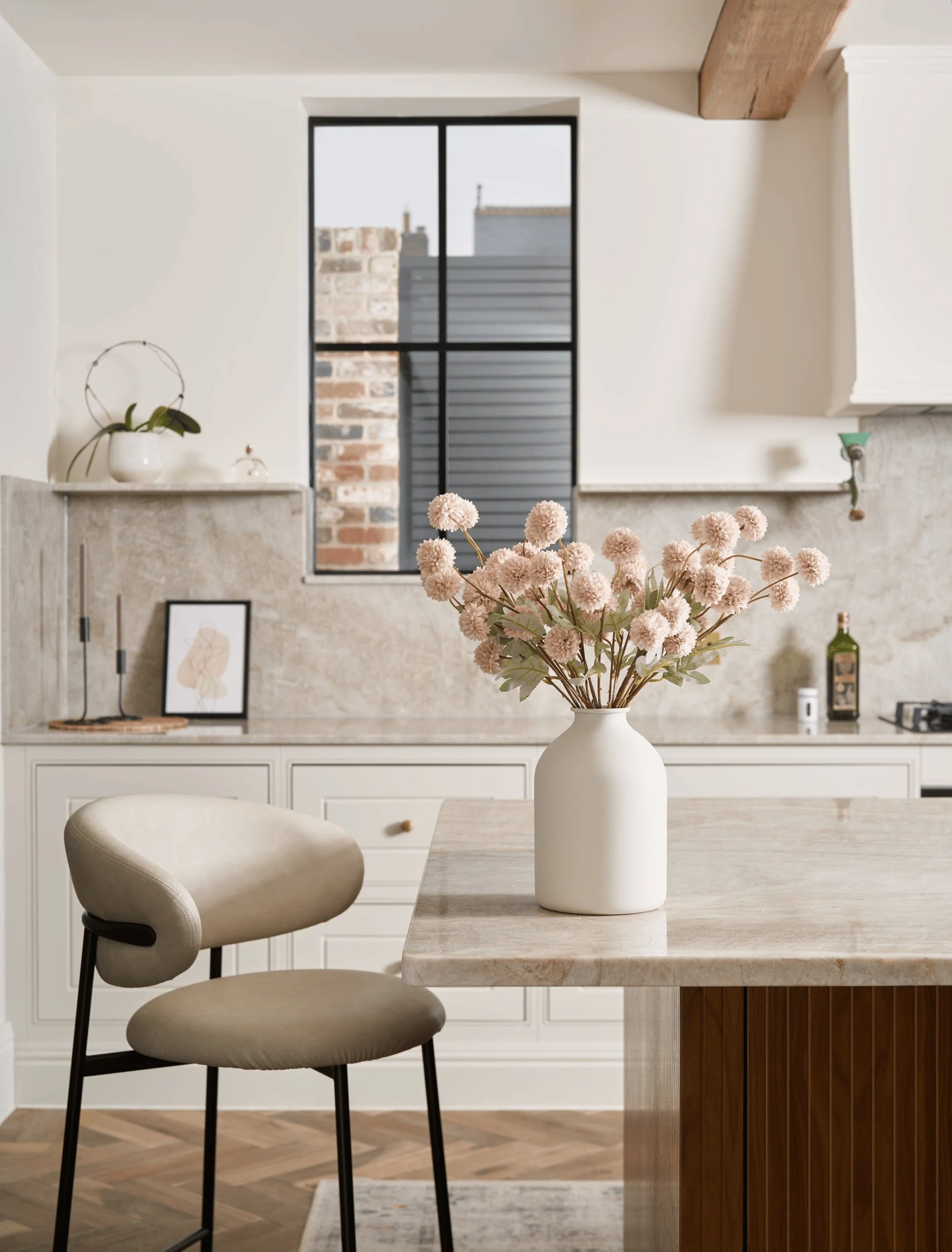 Faux Kiku Flower - Cream (10 Stems / 50 Heads) - Image 4