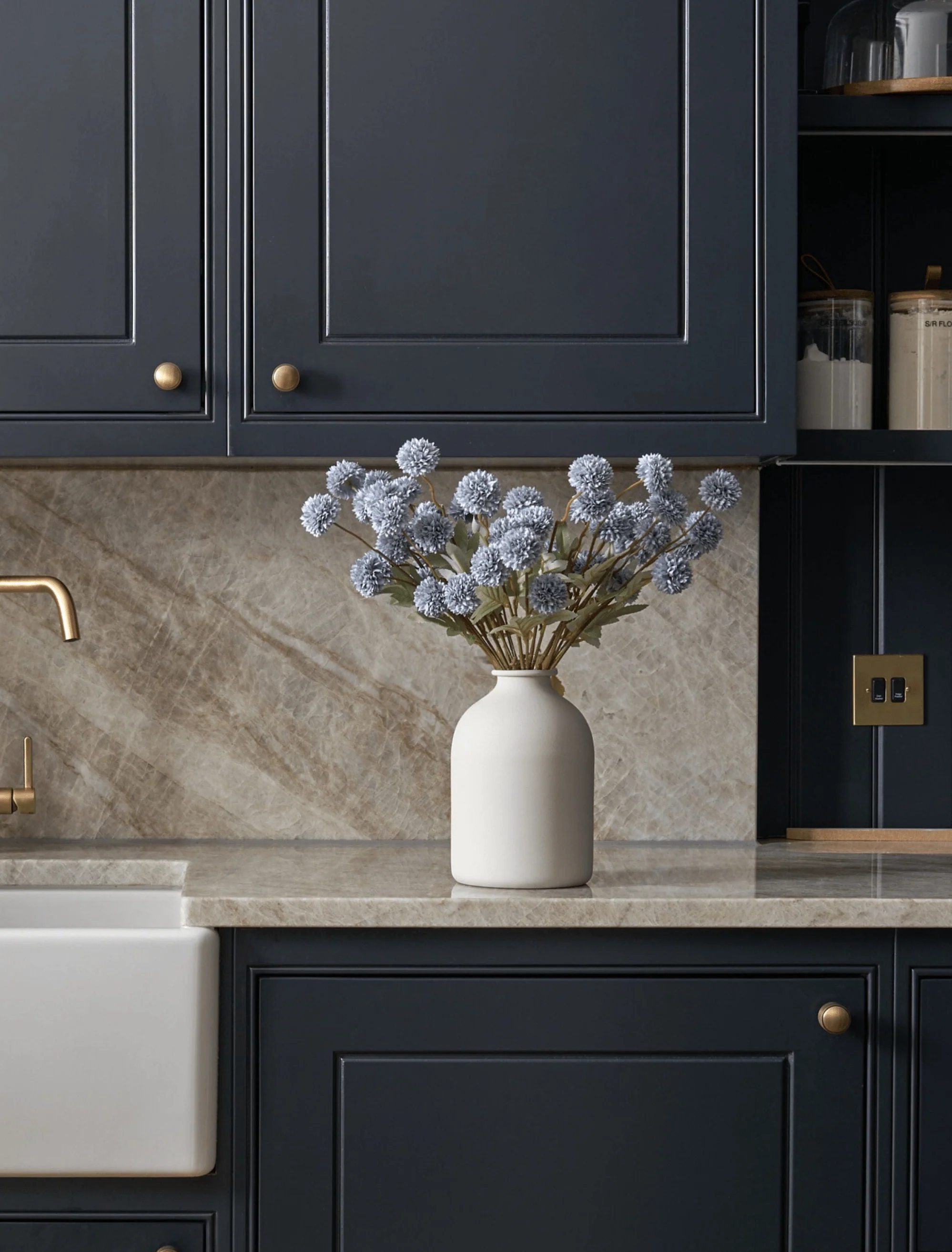 Faux Kiku Flower - Livid (10 Stems / 50 Heads) - Image 4