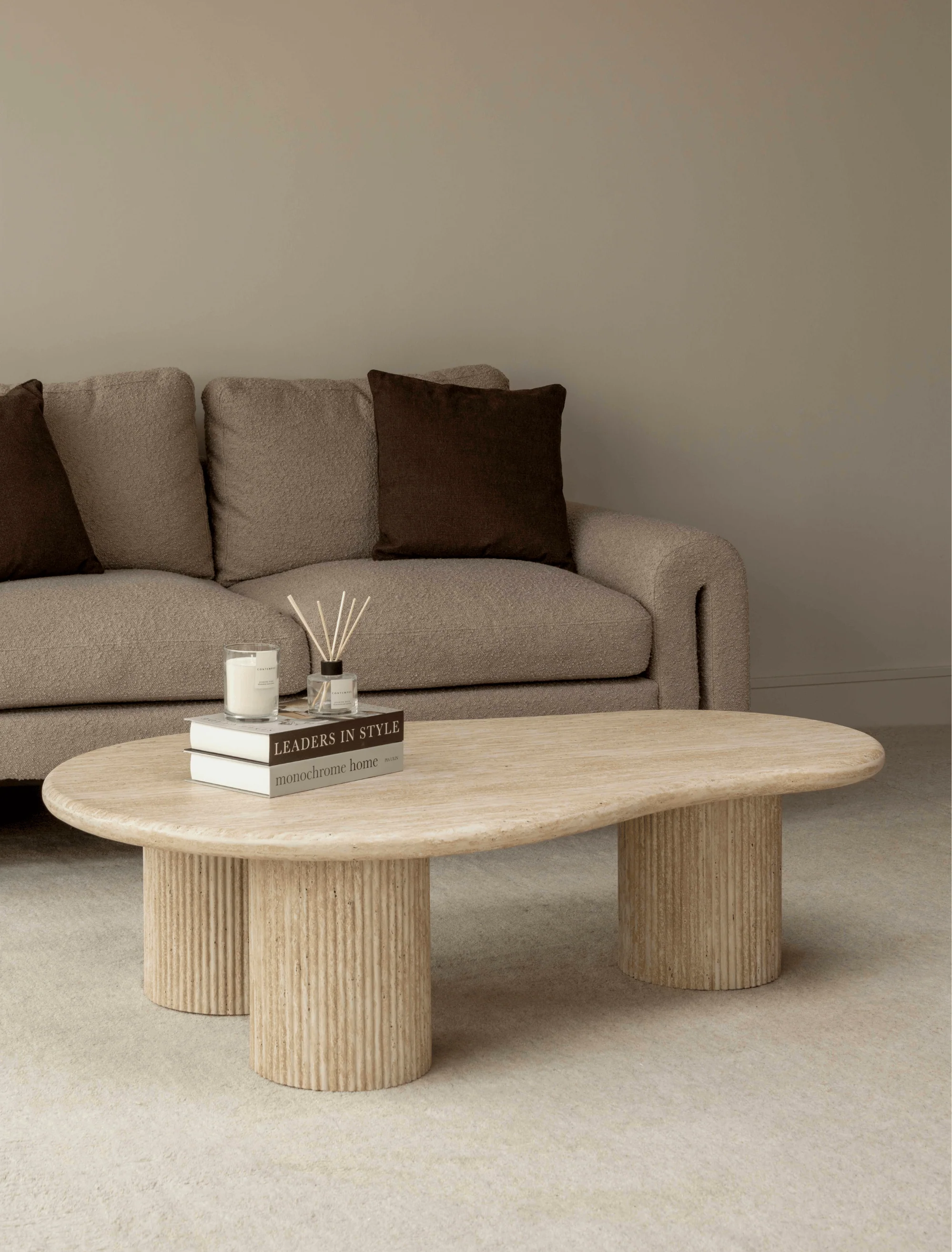 Luna Coffee Table - Travertine Stone - Image 3